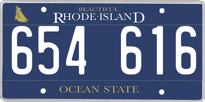 RI license plate 654616