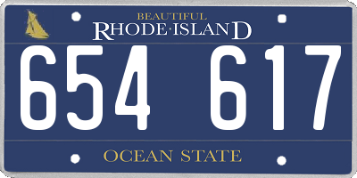 RI license plate 654617