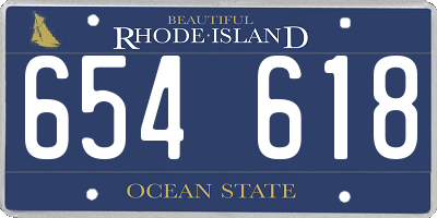 RI license plate 654618