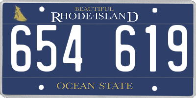 RI license plate 654619