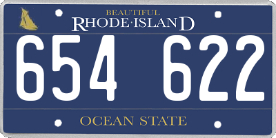 RI license plate 654622