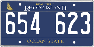 RI license plate 654623