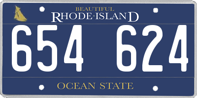RI license plate 654624