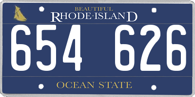 RI license plate 654626