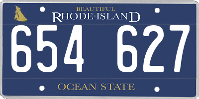 RI license plate 654627
