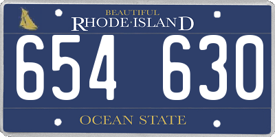 RI license plate 654630