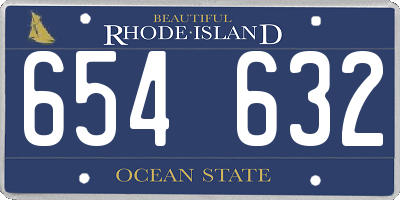 RI license plate 654632