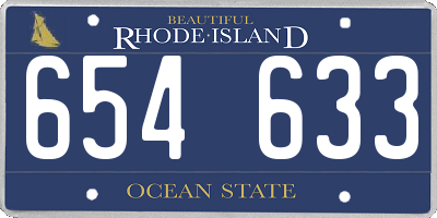 RI license plate 654633