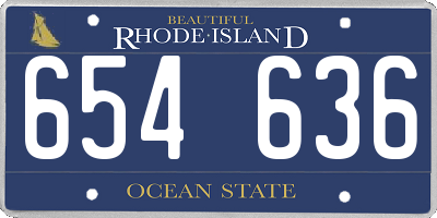RI license plate 654636