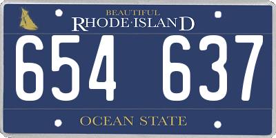 RI license plate 654637