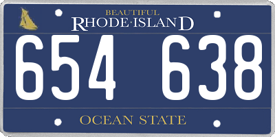 RI license plate 654638