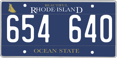 RI license plate 654640