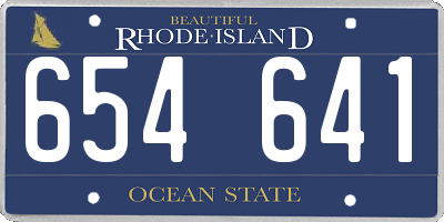 RI license plate 654641
