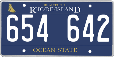 RI license plate 654642