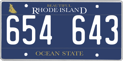 RI license plate 654643