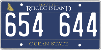 RI license plate 654644