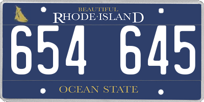 RI license plate 654645