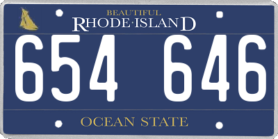 RI license plate 654646