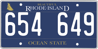 RI license plate 654649