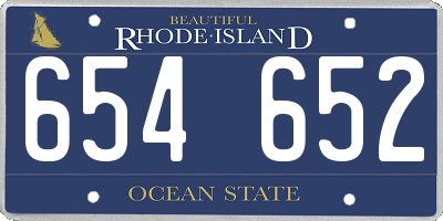 RI license plate 654652