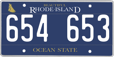 RI license plate 654653