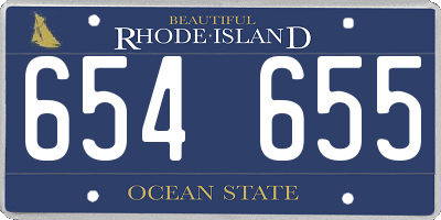 RI license plate 654655