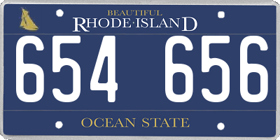 RI license plate 654656