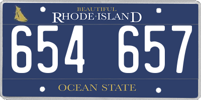 RI license plate 654657