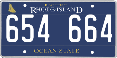 RI license plate 654664