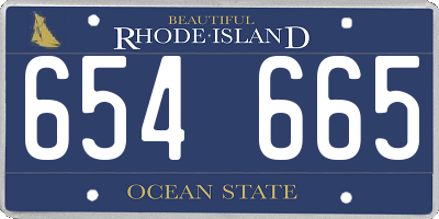 RI license plate 654665