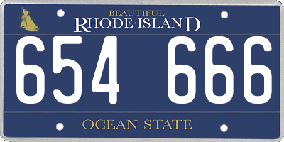 RI license plate 654666