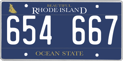RI license plate 654667
