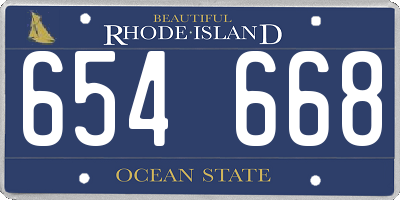 RI license plate 654668