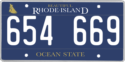 RI license plate 654669