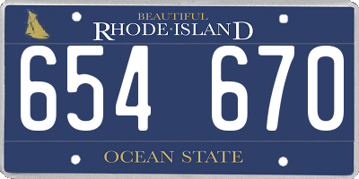 RI license plate 654670