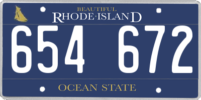 RI license plate 654672