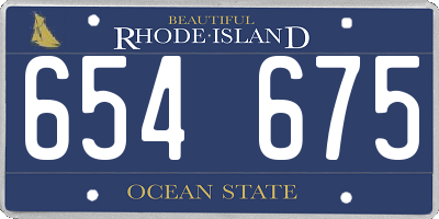 RI license plate 654675
