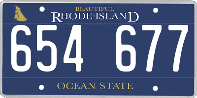 RI license plate 654677