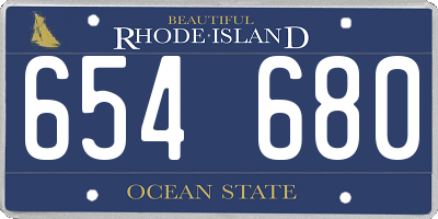 RI license plate 654680