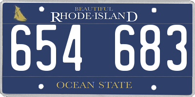 RI license plate 654683