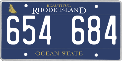 RI license plate 654684