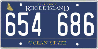 RI license plate 654686