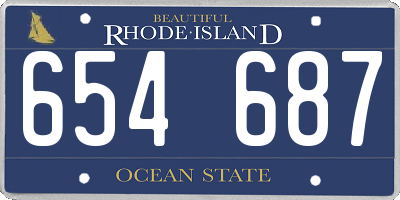 RI license plate 654687