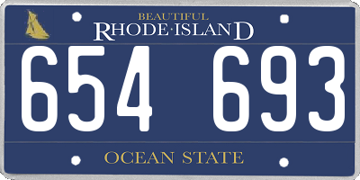 RI license plate 654693