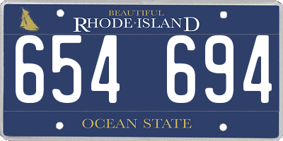 RI license plate 654694