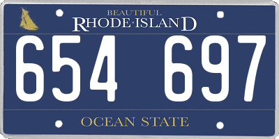 RI license plate 654697