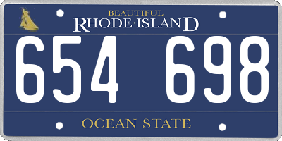 RI license plate 654698