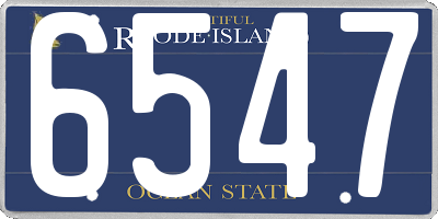 RI license plate 6547