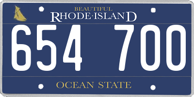 RI license plate 654700