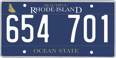 RI license plate 654701
